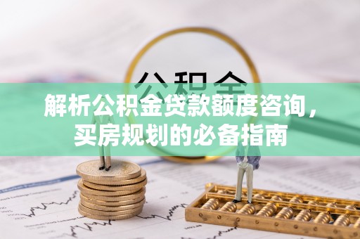 龙凤解析公积金贷款额度咨询，买房规划的必备指南