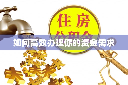 龙凤如何高效办理你的资金需求
